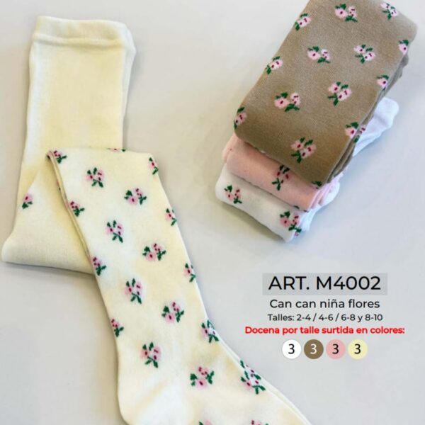 MAXIMA M4002 MEDIAS CANCAN DE NIÑA FLORES