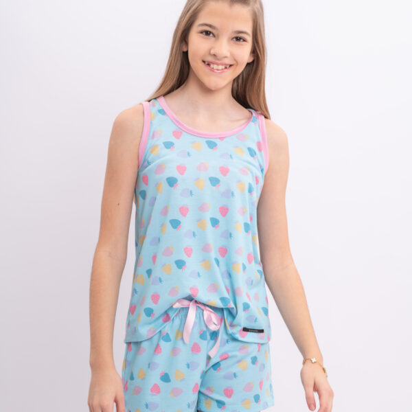 DOLCISIMA 1539NL PIJAMA NIÑA SHORT Y MUSCULOSA ESTAMPADO- Verano