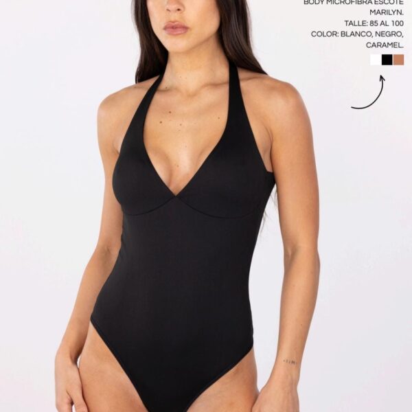 ANDRESSA A0547 BODY ESCOTE MARILYN CON ESPALDA DESCUBIERTA DE MICROFIBRA