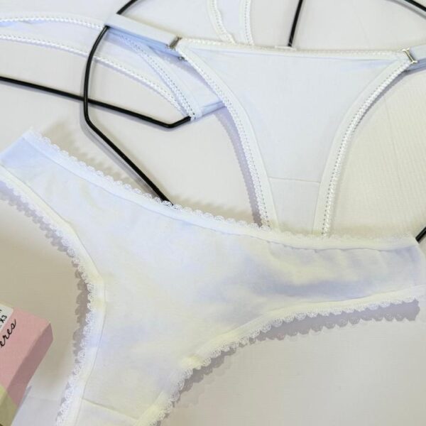 DQE 4280 PACK X3 COMBINADO: 1 LESS REGULABLE, 1 LESS ENTERA Y 1 VEDETINA DE ALGODON CON PICOT EN CINTURA Y PIERNA