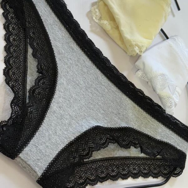 DQE 4340 PACK X3 VEDETINA DE ALGODON CON PUNTILLA EN CINTURA Y PIERNA