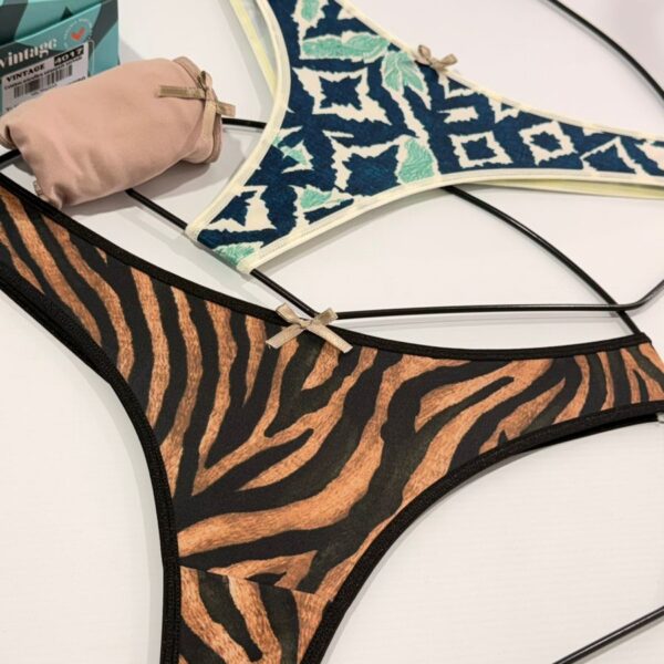 VINTAGE 4017 PACK X3 COLALESS MICROFIBRA ESTAMPADA TALLE UNICO