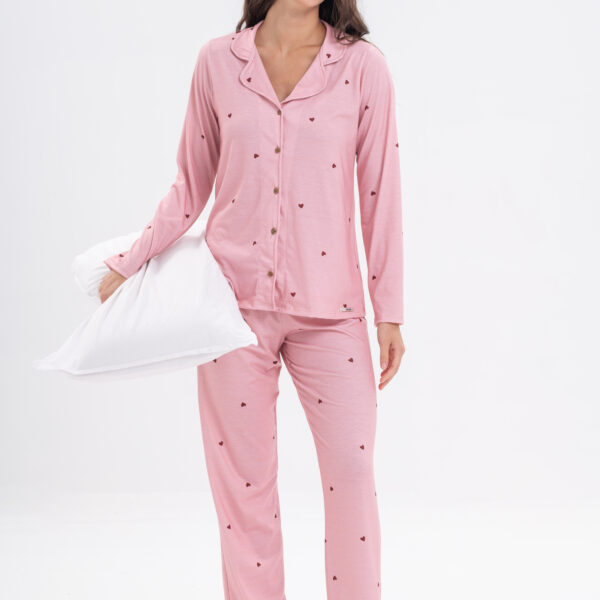 DOLCISIMA 1548L PIJAMA CAMISERO CORAZONES
