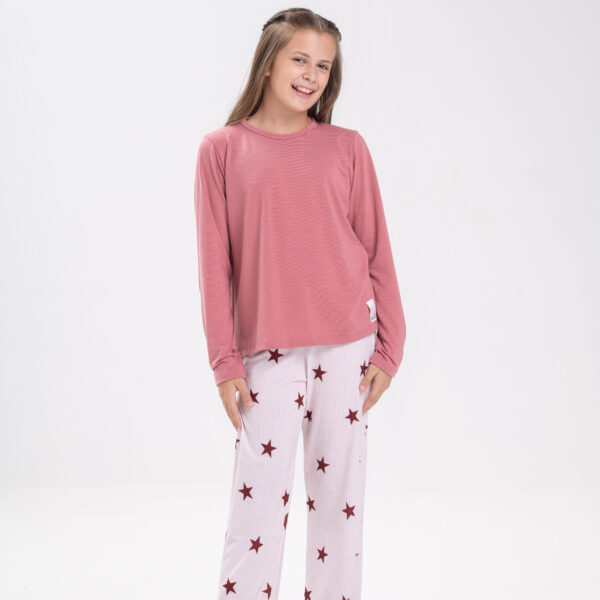 DOLCISIMA 1553NL PIJAMA PANTALON ESTAMPADO Y REMERA LISA - NIÑA/JUVENIL
