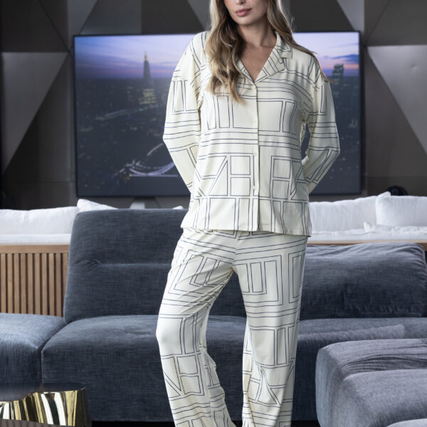 ANDRESSA P9082 PIJAMA MANGA LARGA ABOTONADO ESTAMPADO