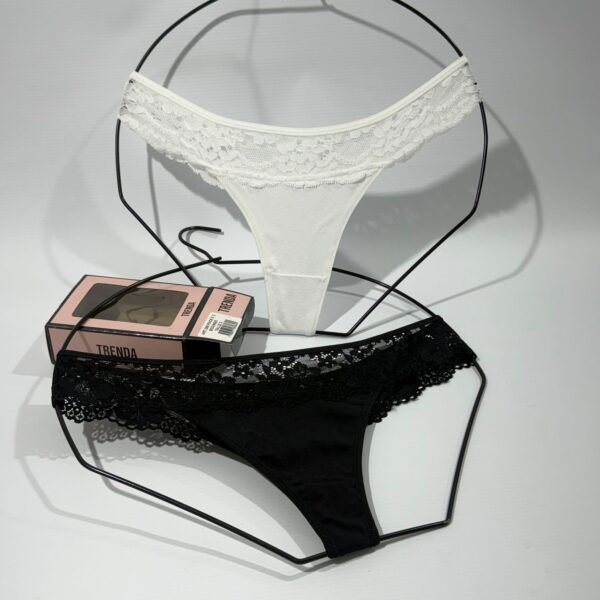 TRENDA P286 PACK X2 ALGODON Y LYCRA CON PUNTILLA
