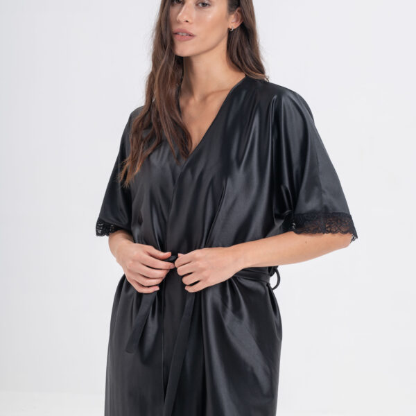 DOLCISIMA 1545L BATA SATEN DE PUNTO Y PUNTILLA - Linea Reina