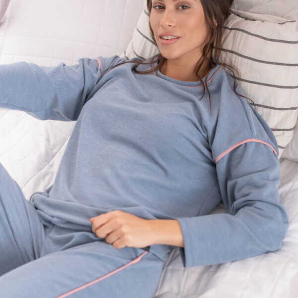 DOLCISIMA 1549L PIJAMA JOGUINETA DE MORLEY TERMICO CON VIVOS - Linea Vera