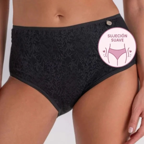 DOLCISIMA 957-03B BOMBACHA ALTA ALGON Y LYCRA CON FRENTE DOBLE DE ENCAJE - Linea Canella