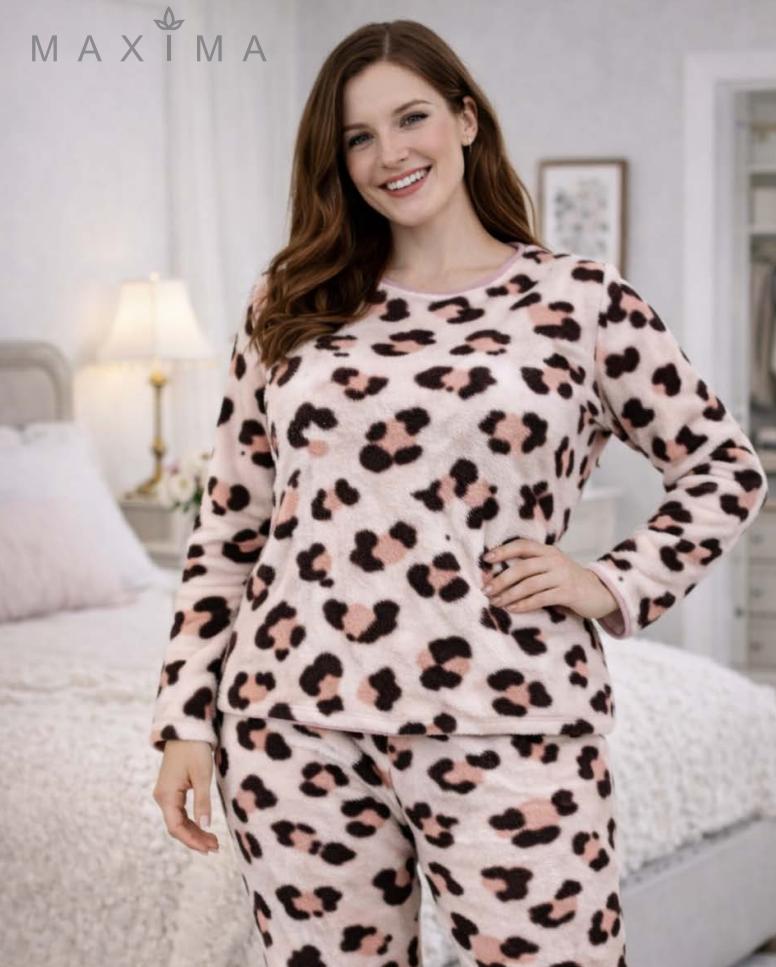 MAXIMA 3001 PIJAMA POLAR SOFT DAMA ESTAMPADO - Talles 2XL y 3XL