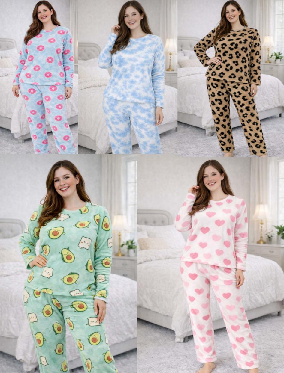 MAXIMA 3001 PIJAMA POLAR SOFT DAMA ESTAMPADO - Talles 2XL y 3XL - Imagen 2