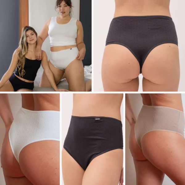 JUANITAS 950-04 COLALESS TIRO ALTO DE MICROFIBRA LABRADA