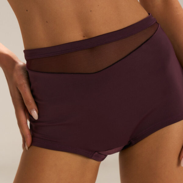 ANDRESSA M27004 MINISHORT DE TRICOT CON RECORTES DE TUL CON LYCRA