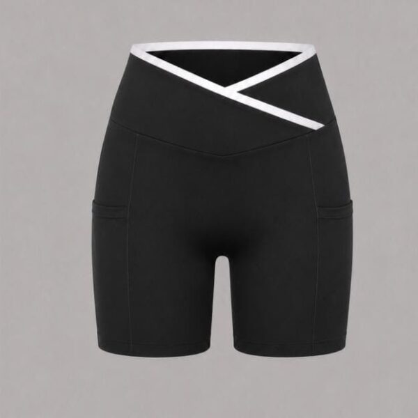 ANDRESSA ACTIVE AC248 SHORT CON CINTURA EN V DE MICROFIBRA CON VIVOS